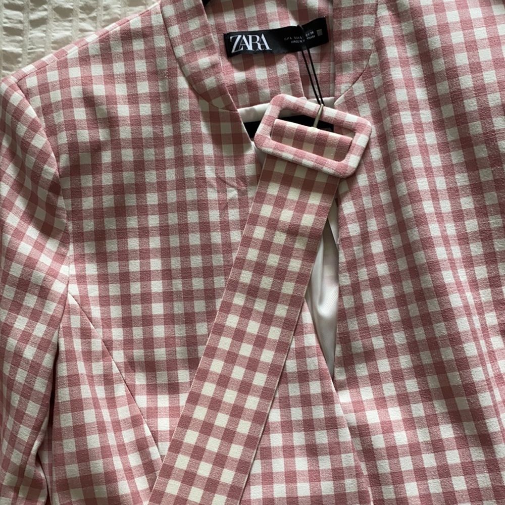 NWT ZARA gingham blazer - Picture 10 of 11